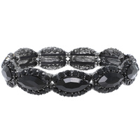 RHINESTONE BEZELED CRYSTAL STRETCH BRACELET